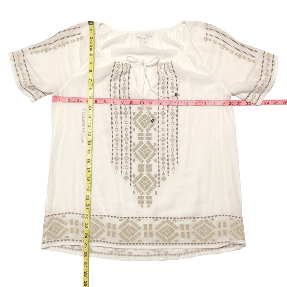 J Jill Embroidered Gauze Blouse - Picture 11 of 12